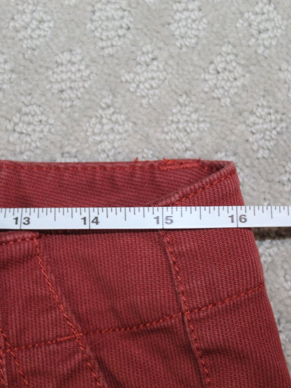 Cabi Size 12 Rust Red Ribbed Twill Mid Rise Slim Straight Cargo Pants - Picture 6 of 6